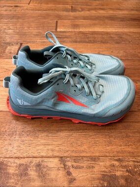 Altra Lone Peak 6 Trail Running Shoes Foot Shape Zero Drop Teal Orange Size 9.5